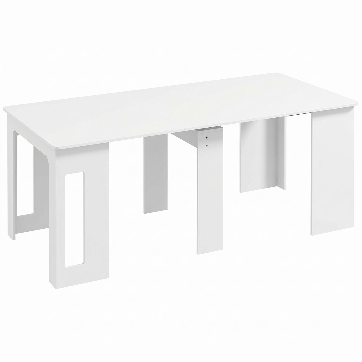 Table à manger pliante, table pliante cuisine extensible jusqu'à 6 personnes, pour petits espaces, salle à manger, blanc-0