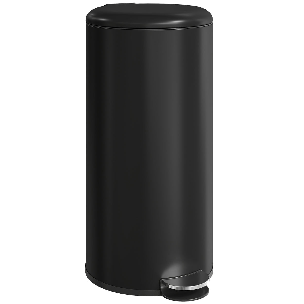Poubelle de Cuisine 30 L en Métal, Poubelle à Pédale avec Couvercle à Fermeture Douce et Seau Amovible, Noir-0