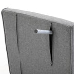 Fauteuil chauffeuse canapé-lit Convertible 1 Place déhoussable Grand Confort Coussin Pieds accoudoirs métal Lin Gris Clair-8