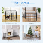 Barrière de Sécurité pour Cheminée, Parc Enclos Chien Pliable Modulable 8 Panneaux avec Porte, sans Perçage-7