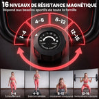 Vélo elliptique d’appartement, résistance réglable à 16 niveaux, Bluetooth, compatible appli-3
