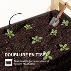 Carré Potager avec pieds Lit de Jardin Surélevé 4 trous de drainage et Tissu non tissé, 98 x 37 x 90 cm, gris-5