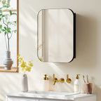 Armoire Murale Salle de Bain avec Miroir, 40 x 10 x 51 cm, avec Porte Miroir à Fermeture Douce et Étagères Réglables, Noir-8