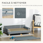 Canapé pour chien chat design scandinave coussin moelleux amovible pieds bois massif 100 x 62 x 32 cm gris-4