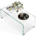 Table basse en verre table de salon rectangulaire design moderne en verre trempé avec bords arrondis sûrs transparent-0