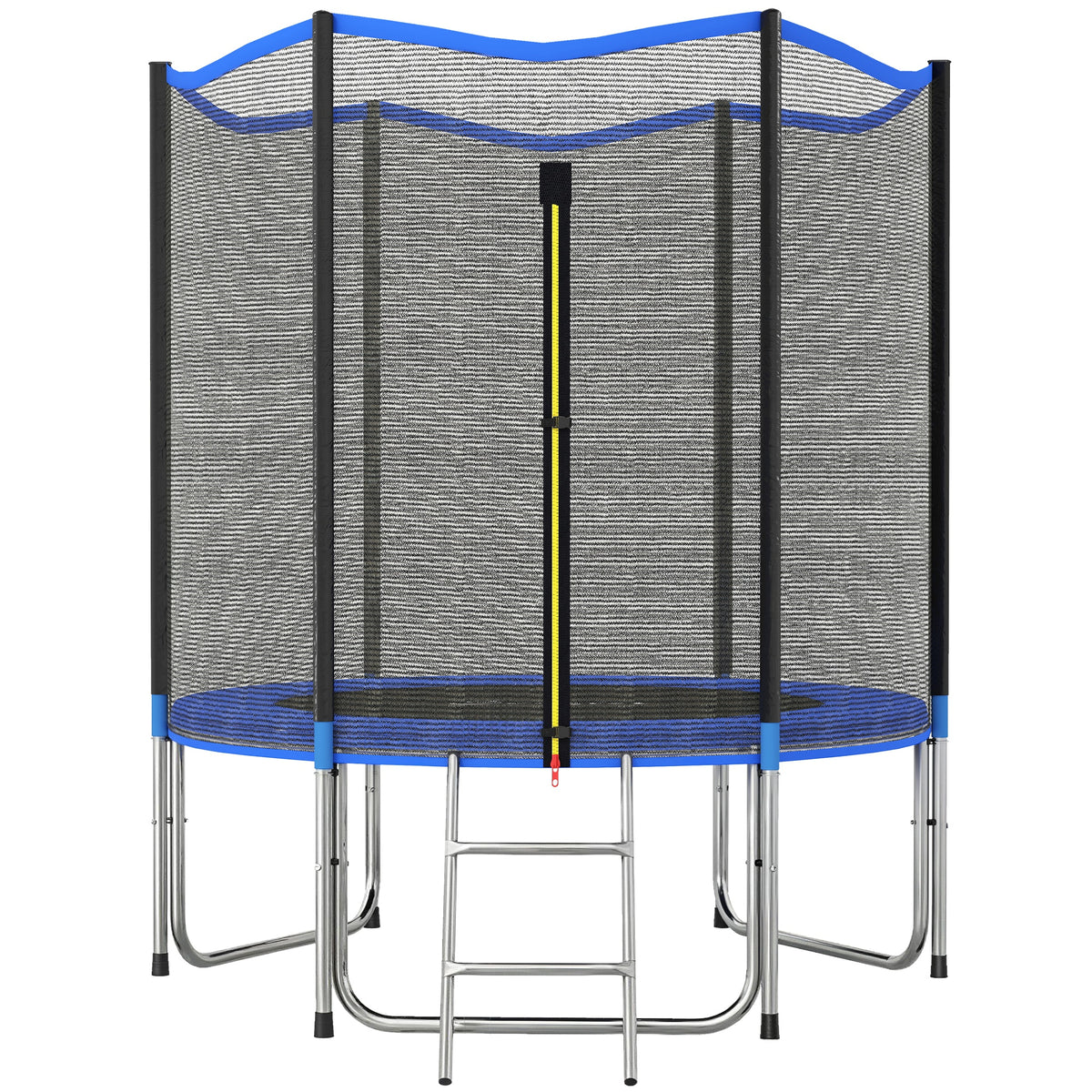 Trampoline Extérieur Trampoline de Jardin Enfants et Adultes 6 Poteaux au Sol Charge 80kg 36 Ressorts Ø183cm Bleu-0