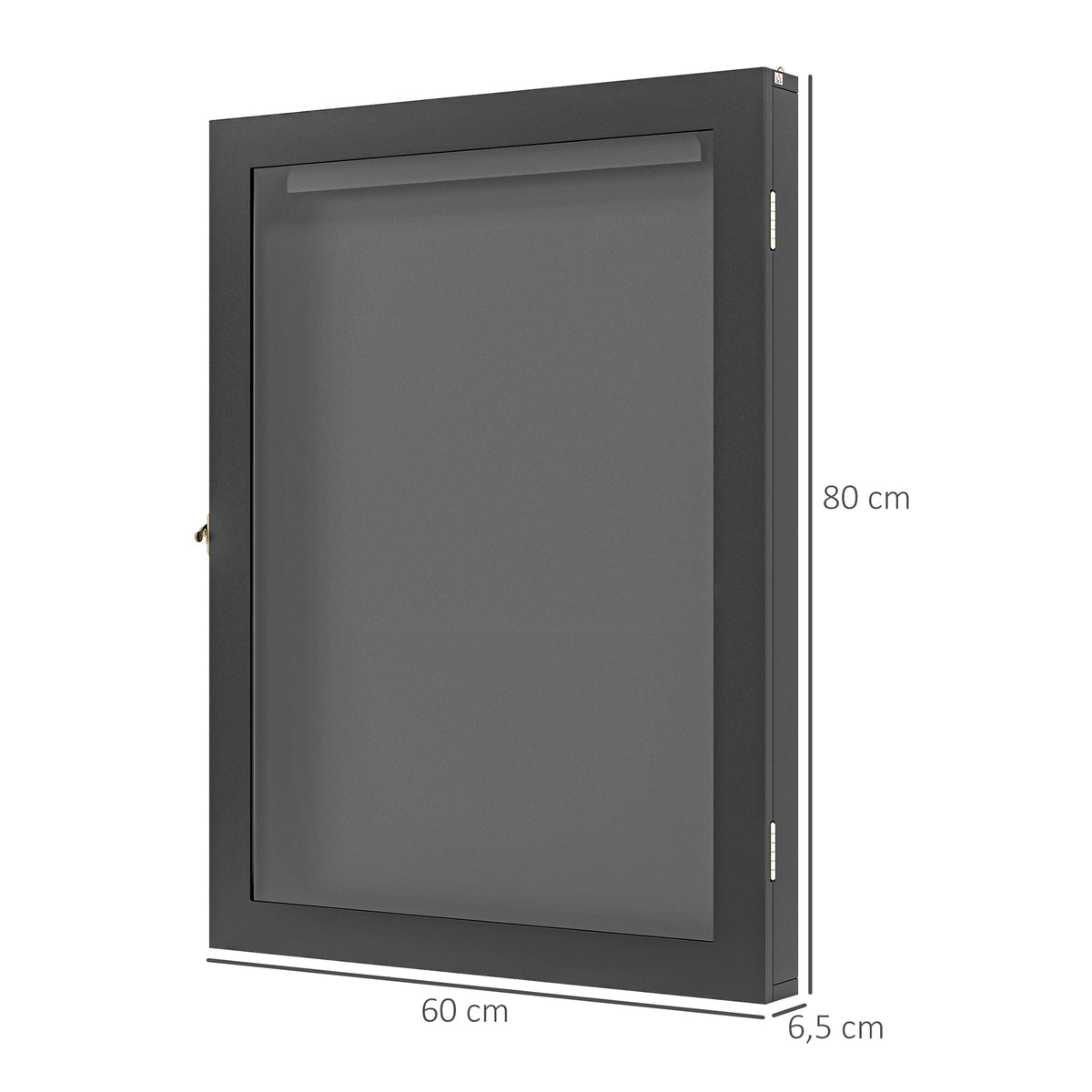 Frame box T-frame cadre pour maillot porte acrylique doublure interne feutre 60 x 6,5 x 80 cm noir-2