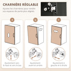 Armoire de cuisine hauteur 170 cm buffet haut avec 4 portes et étagères ajustable, design moderne, noir-7
