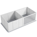 Boîte de mise bas pour chiens et chiots, parc de mise bas pour chiens porte à hauteur réglable 166 x 80 x 50 cm, blanc-0