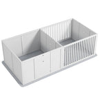 Boîte de mise bas pour chiens et chiots, parc de mise bas pour chiens porte à hauteur réglable 166 x 80 x 50 cm, blanc-0