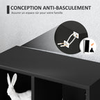 Bibliothèque étagère de rangement avec 5 compartiments, pour salon chambre à coucher bureau, 50x24x80cm, noir-5