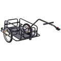 Remorque vélo remorque de transport pour vélo 70 L 155L x 71,5l x 77H cm poignée barre d'attelage universelle pliable acier Charge max. 40 Kg noir-0