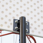 Panier de basket extérieur avec poteau panneau, base de lestage sur roulettes hauteur réglable 2,1-2,6 m (panier) - acier, noir blanc et rouge-7