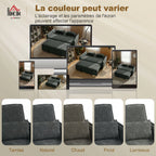 Canapé convertible 2 places 3 en 1, canapé-lit clic clac en chenille avec dossier réglable, porte-gobelets, gris foncé-7