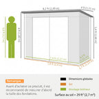 Abri de Jardin en Métal 3 m² Facile à Monter, Cabane de Jardin Structure en Acier Galvanisé Améliorée, Chêne-2