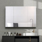 Armoire murale de salle de bain avec 3 portes miroir et étagères réglables en MDF Gris dim. 90L x 15l x 60H cm-7