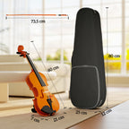Violon 4/4 ensemble de violon en bois massif pour adultes et débutants avec étui léger et portable 60 x 21 cm marron-2