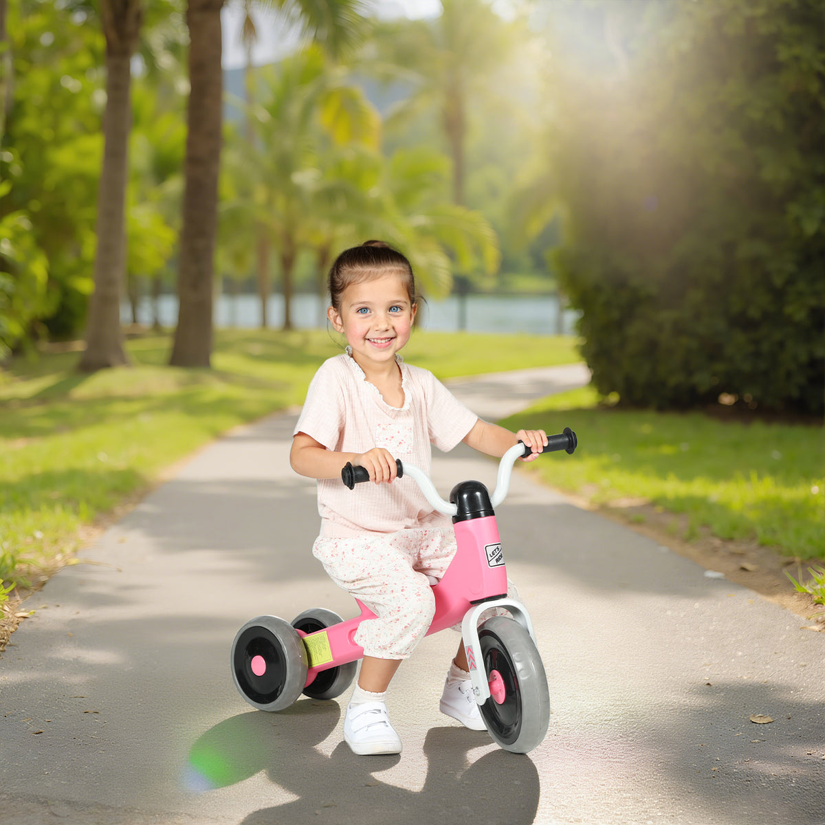 Draisienne bébé 1-3 ans jusqu'à 20 kg, vélo enfants sans pédale, 3 roues silencieuses, 69 x 40 x 49 cm, rose-9