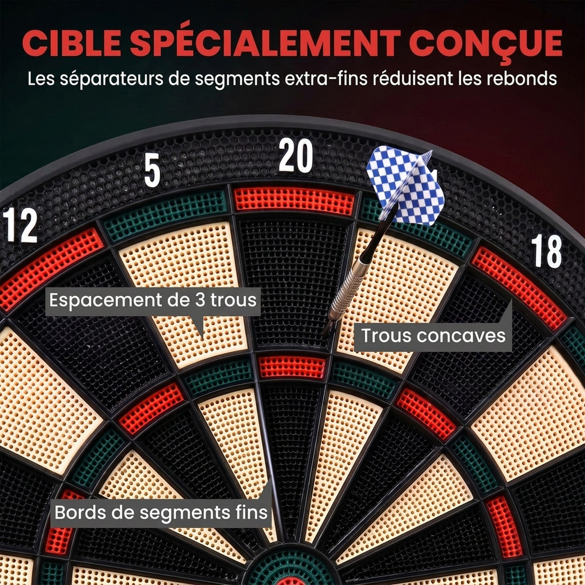 Cible de Fléchettes Électronique 26 Jeu principals 185 jeux variations cibles LCD haut-parleur noir-6