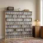 Meuble de rangement 1032 CDs / 594 DVDs, étagère multimédia, 24 compartiments et 18 étagères ajustables, chêne-6