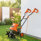 Motobineuse Électrique Motoculteur 1500W 6 Lames 65Mn Largeur 40cm Profondeur 20cm Pliable et Étanche IPX4 Orange-1