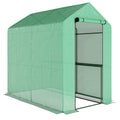 Serre de jardin PE étagère 2 niveaux, serre de balcon, bâche renforcée 140 g/m², châssis en acier, 186x120x190cm, vert-0