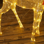 Renne de Noël lumineux, décoration renne lumineux Noël en acier, avec 137 LED blanc chaud, 66 x 25 x 135 cm, or-8