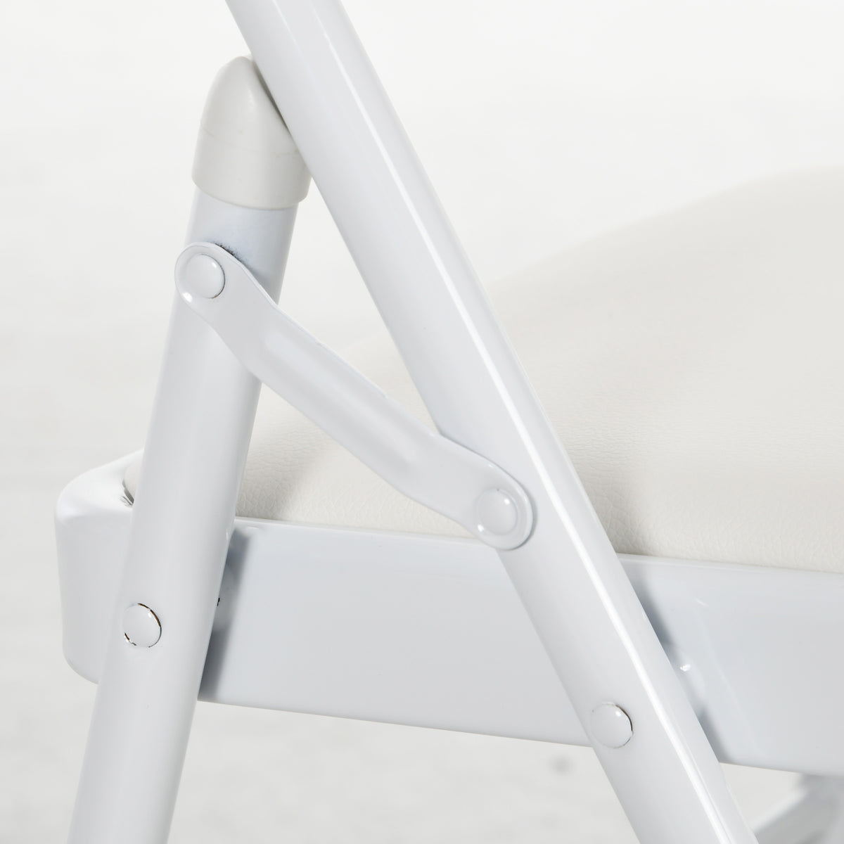 Lot de 2 chaises pliantes chaises de salle à manger portables cadre en acier dim. 45l x 46P x 78H cm blanc-8