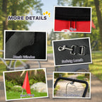 Remorque Vélo Chien 2-en-1 pour Chien Moyen avec Suspension, Pneus à Dégagement Rapide, Réflecteurs, 160x71x101cm, Rouge-8