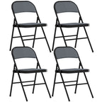 Lot de 4 chaises pliantes chaises de salle à manger portables cadre en acier 45 x 46 x 78 cm gris-0