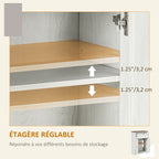 Meuble de rangement buffet multi-rangements 2 portes avec étagère réglable 1 tiroir, dim. 60L x 30P x 87,5H cm-4
