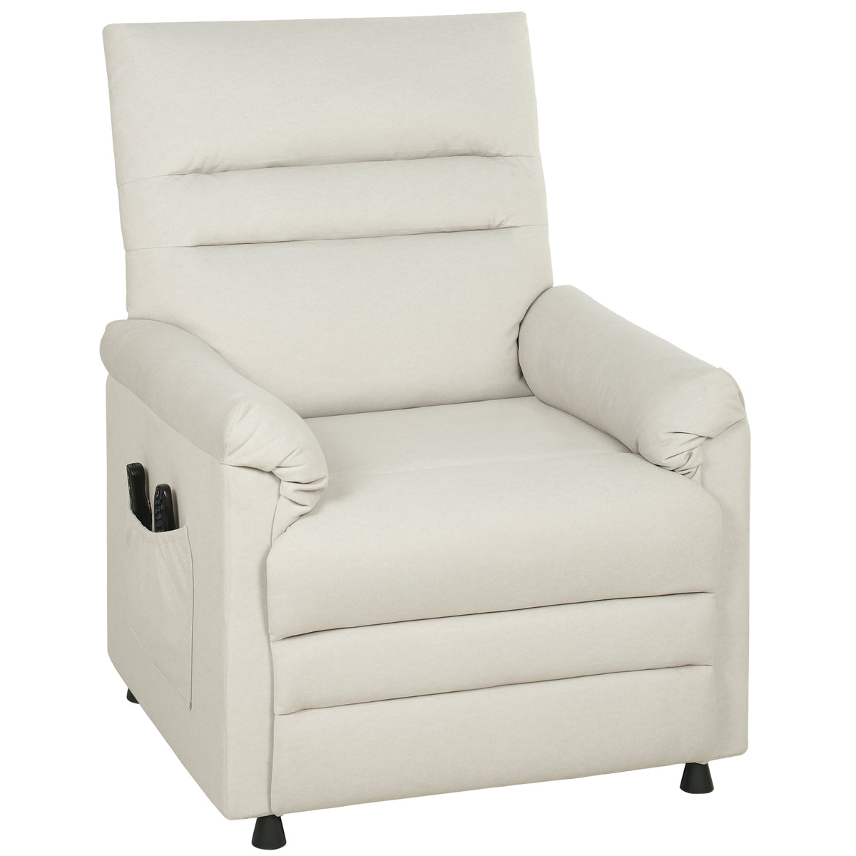 Fauteuil relax électrique massant et chauffant, fauteuil inclinable, repose-pieds, moteur silencieux, 82x99x106cm, crème-0