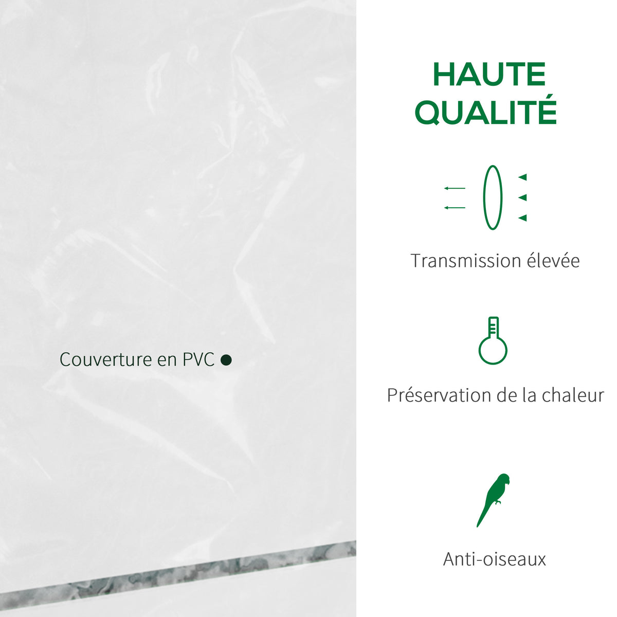 Serre de jardin 8 étagères bâche transparente PVC porte enroulable 143 x 73 x 195 cm - transparent-3
