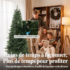 Sapin de Noël Artificiel 180 cm, Arbre de Noël, 1162 Branches Articulées en PE et PVC Ignifuge, Support en Bois Pliable-5