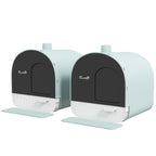 Lot de 2 bacs à litière pour chat avec porte battante, pelle et filtre inclus dim. 43L x 44l x 47H cm-6