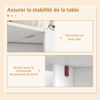 Table à manger pliante, table pliante cuisine ovale jusqu'à 6 personnes, pour petits espaces, salle à manger, blanc-5