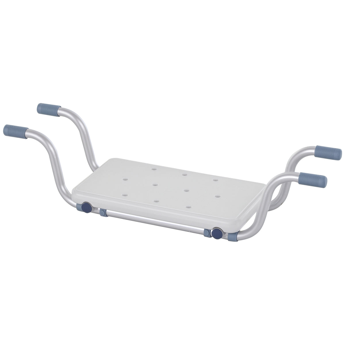 Siège Baignoire - siège Bain Suspendu réglable - Tabouret Salle Bain - 73-83x22x18cm - alu. HDPE Blanc-0