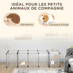 Lot de 2 enclos parc modulable pour petits animaux 40 panneaux pour lapin hamster chiot cochon 175 x 70 x 45 cm blanc-3