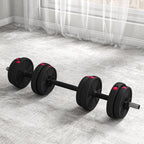 Haltères 2 en 1 réglables, haltères libres avec poignées antidérapantes, 15KG - Barres incluses-8
