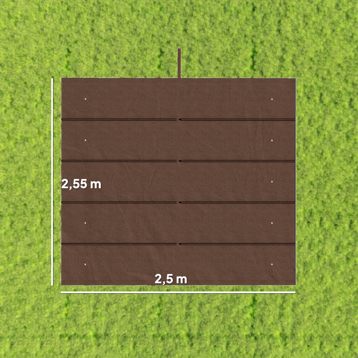 Toile de toit pour pergola tonnelle rétractable de 3 x 3 m - toile uniquement 250 x 255 cm café-2