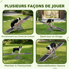 Agility sport pour chien bascule équipement entrainement chien bois sapin pré-huilé feutre bitumé antidérapant gris noir-5