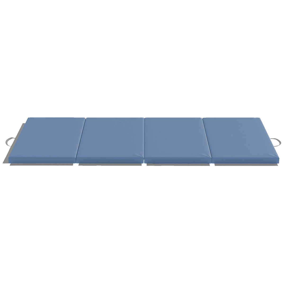 Tapis de gymnastique yoga pilates fitness pliable en 4 avec poignées revêtement synthétique 180 x 80 x 5 cm bleu clair-0