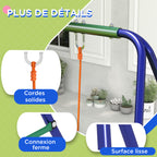 Balançoire portique balançoire pour enfants avec 2 siège de balançoire structure en métal charge max. 90 kg multicolore-5