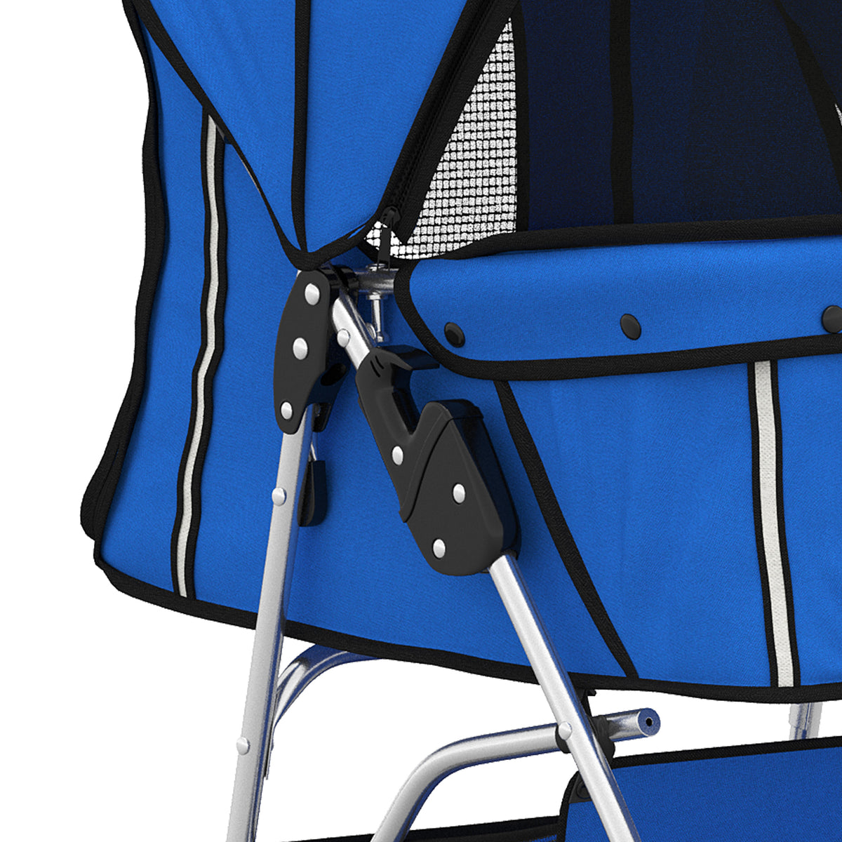 Poussette buggy pliable animaux porte-gobelet panier de rangement tissu 600D Oxford acier 75 x 45 x 97 cm bleu-9