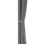 Tonnelle de jardin pour terrasse avec 4 parois latérales double toit protection solaire 3 x 3 m gris-8