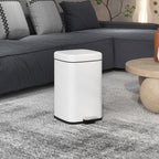 Poubelle de cuisine 20L avec couvercle à fermeture douce et pédale, seau intérieur amovible, 28L x 35l x 45H cm, blanc-1