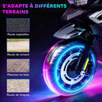 Moto électrique enfants 6 V, voiture électrique enfants avec roues d'entraînement, musique, effets lumineux, noir-5