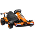 Kart Électrique pour Enfants 12 V, Go Kart, 2 Moteurs, Siège Réglable, Batterie au Lithium, Démarrage Progressif, Orange-0