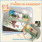 Table Enfant avec Chaise, Ensemble Table et Chaise en Bois pour Dessiner, Jouer, Étudier, Cadeau pour 3-8 Ans, Vert-4