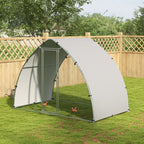 Grand enclos poulailler chenil volière extérieure 5,75m² toit anti-UV toit anti-UV, acier galvanisé, porte verouillable-1